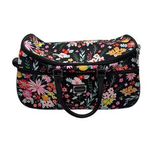 Vera Bradley Tangerine Twist Wheeled Carry-On Luggage Bag Black Floral
